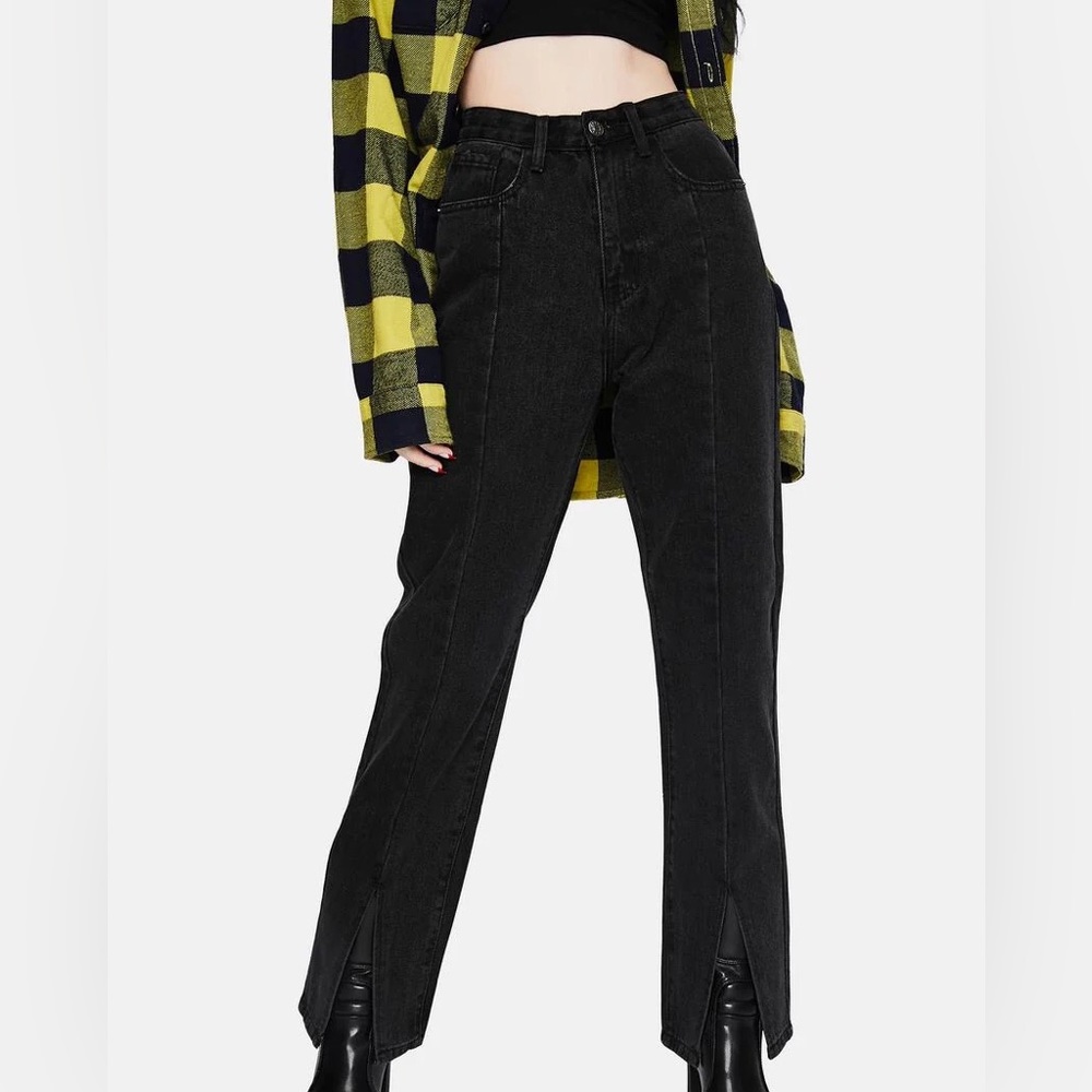 Momokrom Black Jeans W/ Front Slits